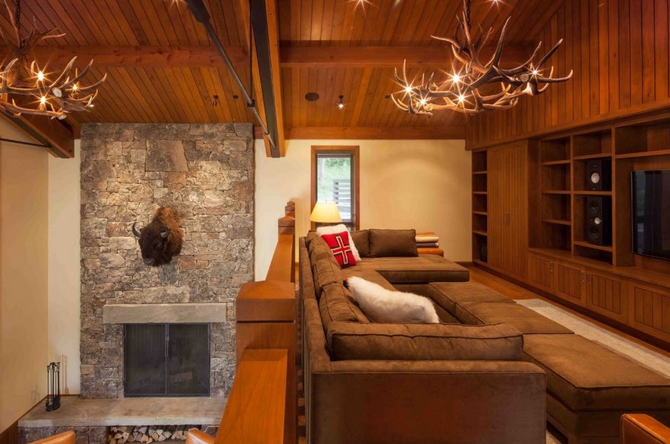 Chalet tyyli olohuone