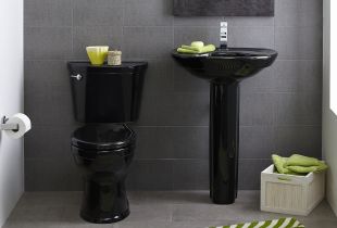 Svart toalett i interiøret - et nytt blikk på rørleggerarbeid (20 bilder)
