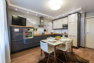 Kjøkkendesign 9 kvm. m: symbiose av funksjonalitet og komfort (59 bilder)