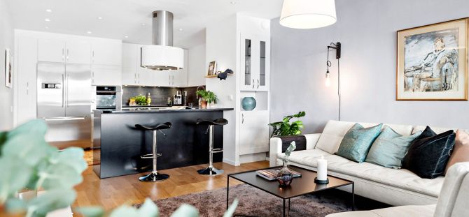 Design av en kjøkken-stue: hvordan lage et stilig integrert interiør (103 bilder)