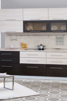 Wenge και μπεζ κουζίνα