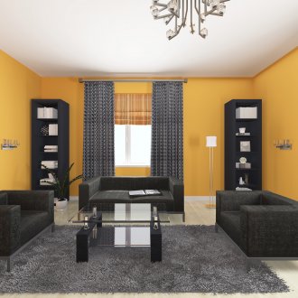 Πορτοκαλί-μαύρο σαλόνι