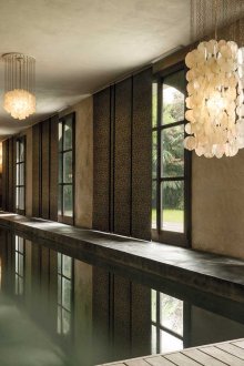 Καφέ Ιαπωνικά Κουρτίνες στην Πισίνα