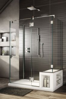 Μοντέρνο εσωτερικό μπάνιο με ντους