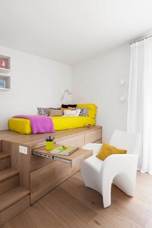 Ασυνήθιστος σχεδιασμός ενός υπνοδωματίου με γραφείο