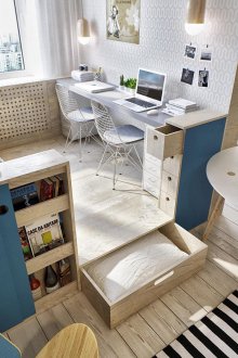 Ο αρχικός σχεδιασμός του υπνοδωματίου, της μελέτης και του καθιστικού σε ένα χώρο