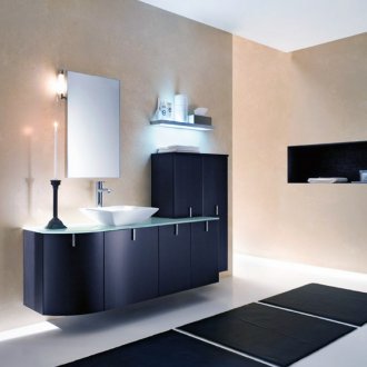 Φωτισμός του δαπέδου και των ράφια στο μπάνιο