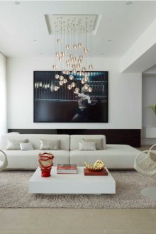 Πολυέλαιος με χάντρες στο σαλόνι