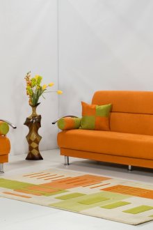 Πορτοκαλί έπιπλα σαλόνι