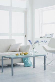 Λευκό εσωτερικό με παστέλ τόνους