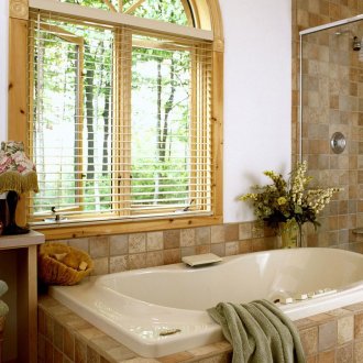 Λευκό και καφέ μπάνιο Provence