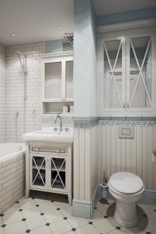 Λευκή και μπλε μπανιέρα Provence Style