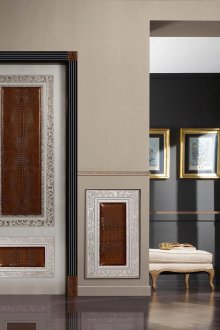 Εσωτερική πόρτα με δερμάτινη επένδυση μέσα