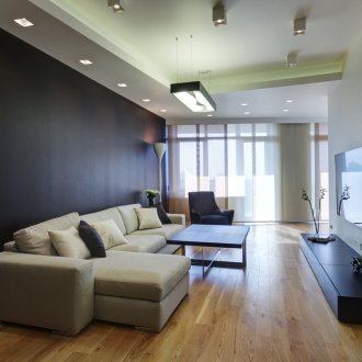 Μαύρο και άσπρο ορθογώνιο σαλόνι