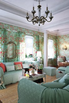 Provence πράσινο και κρέμα σαλόνι