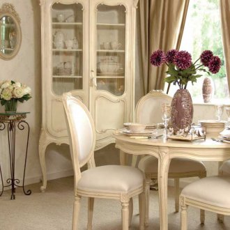 Ανοιχτό μπεζ γαλλικό στιλ έπιπλα τραπεζαρίας