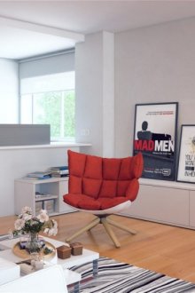 Μπαρ σκαμπό στο εσωτερικό της κουζίνας-σαλόνι