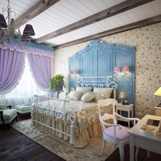 Bright κρεβατοκάμαρα σε στιλ Προβηγκίας