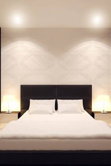 Κομψό μικρό υπνοδωμάτιο σε μοντέρνο στιλ