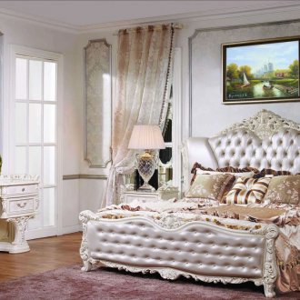 Ασημί-λευκά έπιπλα στο κλασικό υπνοδωμάτιο