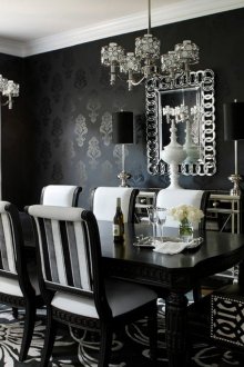 Μαύρη και άσπρη μπαρόκ τραπεζαρία