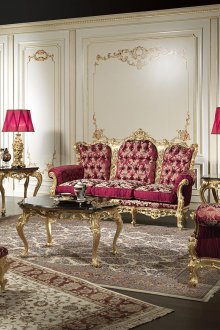 Χρυσή ερυθρό μπαρόκ έπιπλα σαλόνι