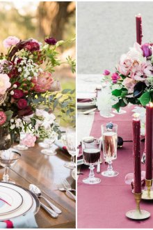 Ρύθμιση πίνακα με λουλούδια για ένα ρομαντικό δείπνο.