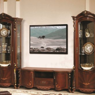 Σκούρο καφέ τοίχο στο μπαρόκ σαλόνι