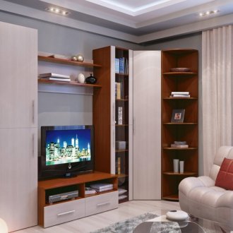 Γωνιακό τοίχο σε ένα μοντέρνο σαλόνι