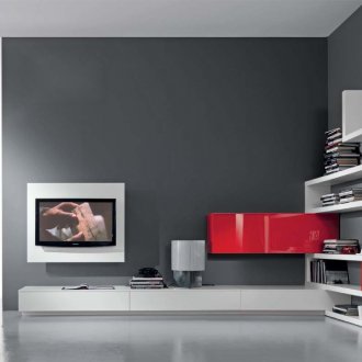 High-tech γωνιακό τοίχο στο σαλόνι