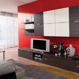 Art Nouveau κόκκινο τοίχο στο σαλόνι