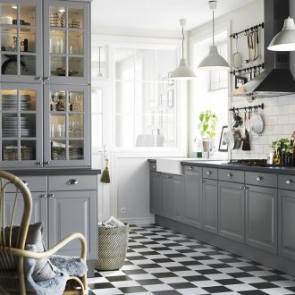 Κουζίνα σε γκρι τόνους.