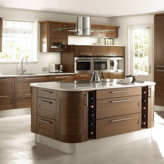 Καφέ κουζίνα με νησί