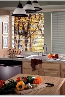 Οριζόντιες περσίδες στο εσωτερικό της κουζίνας