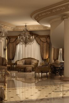 Μεγάλο σαλόνι με σκάλα ιταλικού στυλ