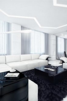 Υψηλής τεχνολογίας ασπρόμαυρο καθιστικό