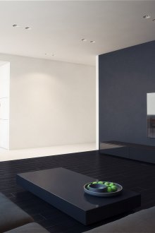 Άσπρο και μαύρο εσωτερικό διαμέρισμα