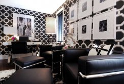 Art Deco svart-hvitt stue