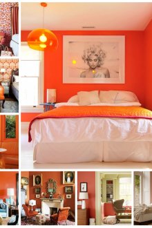 Πορτοκαλί κρεβατοκάμαρα και διακόσμηση