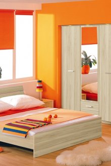 Μπεζ πορτοκαλί υπνοδωμάτιο