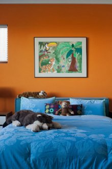 Υπνοδωμάτιο μπλε πορτοκαλί