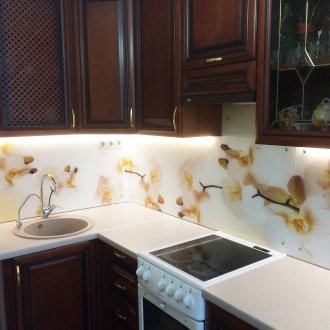 Ποδιά κουζίνας με λευκές ορχιδέες