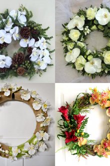 Τεχνητά στεφάνια με ορχιδέες