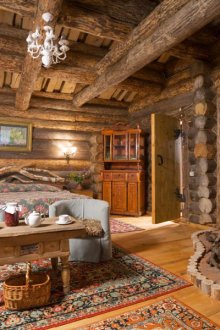 Υπνοδωμάτιο με τζάκι στο ρωσικό στιλ