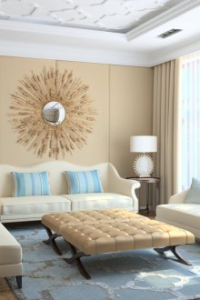 Μπεζ και μπλε καθιστικό