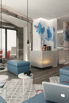 Μπλε έπιπλα σαλόνι