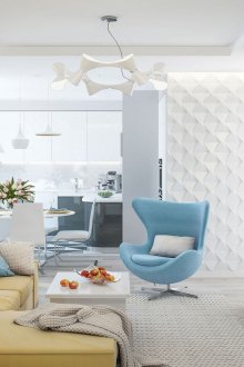 Μπλε προφορά στο εσωτερικό του καθιστικού