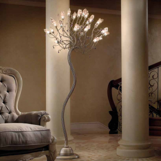 Κομψή λάμπα δαπέδου λουλουδιών