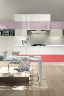 Ροζ έμφαση στην κουζίνα