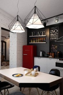 Διαχωρισμός μεταξύ της κουζίνας και του καθιστικού στο εσωτερικό του σοφίτα